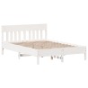 Cadre de lit sans matelas blanc 140x200 cm bois de pin massif 