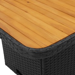 Ensemble à manger de jardin coussins 2pcs noir résine tressée 