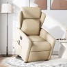 Fauteuil inclinable de massage électrique Crème Tissu 