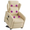 Fauteuil inclinable de massage électrique Crème Tissu 