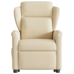 Fauteuil inclinable de massage électrique Crème Tissu 