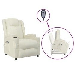 Fauteuil Blanc crème Similicuir 