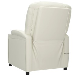 Fauteuil Blanc crème Similicuir 