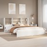 Lit bibliothèque sans matelas blanc 180x200 cm bois pin massif 