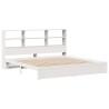 Lit bibliothèque sans matelas blanc 180x200 cm bois pin massif 
