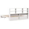 Lit bibliothèque sans matelas blanc 180x200 cm bois pin massif 
