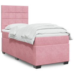 Sommier à lattes de lit avec matelas Rose 100x200 cm Velours 