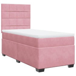 Sommier à lattes de lit avec matelas Rose 100x200 cm Velours 