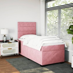 Sommier à lattes de lit avec matelas Rose 100x200 cm Velours 