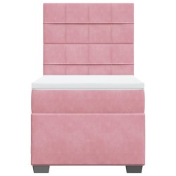 Sommier à lattes de lit avec matelas Rose 100x200 cm Velours 