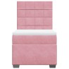 Sommier à lattes de lit avec matelas Rose 100x200 cm Velours 