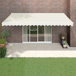 Auvent rétractable crème 5x3 m tissu et aluminium 