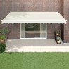Auvent rétractable crème 5x3 m tissu et aluminium 