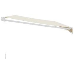 Auvent rétractable crème 5x3 m tissu et aluminium 