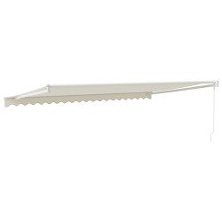 Auvent rétractable crème 5x3 m tissu et aluminium 