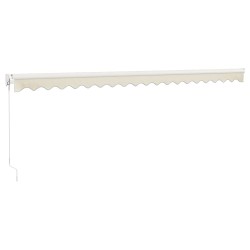 Auvent rétractable crème 5x3 m tissu et aluminium 