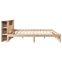Lit bibliothèque sans matelas 180x200 cm bois massif de pin 