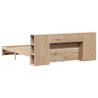 Lit bibliothèque sans matelas 180x200 cm bois massif de pin 