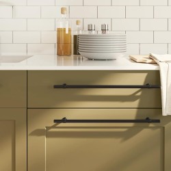 Poignées d'armoire 5 pcs noir 320 mm acier inoxydable 