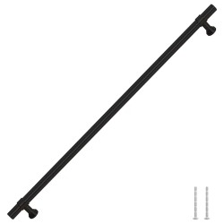 Poignées d'armoire 5 pcs noir 320 mm acier inoxydable 
