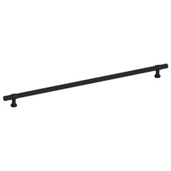Poignées d'armoire 5 pcs noir 320 mm acier inoxydable 