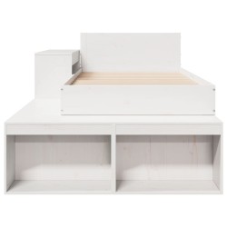 Cadre de lit sans matelas blanc 75x190 cm bois de pin massif 
