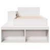 Cadre de lit sans matelas blanc 75x190 cm bois de pin massif 