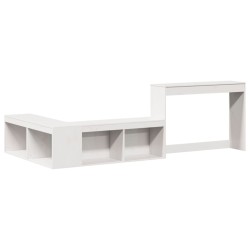 Cadre de lit sans matelas blanc 75x190 cm bois de pin massif 