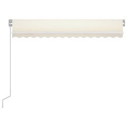 Auvent manuel rétractable avec LED 350x250 cm Crème 