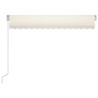 Auvent manuel rétractable avec LED 350x250 cm Crème 