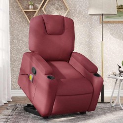 Fauteuil inclinable de massage Rouge bordeaux Tissu 