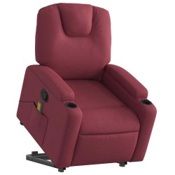 Fauteuil inclinable de massage Rouge bordeaux Tissu 