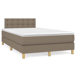 Sommier à lattes de lit avec matelas taupe 120x190 cm tissu 