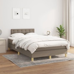 Sommier à lattes de lit avec matelas taupe 120x190 cm tissu 