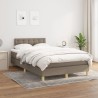 Sommier à lattes de lit avec matelas taupe 120x190 cm tissu 