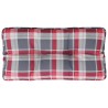 Coussin de palette motif à carreaux rouge 70x40x12 cm tissu 