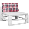 Coussin de palette motif à carreaux rouge 70x40x12 cm tissu 