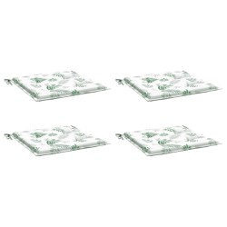 Coussins de chaise lot de 4 motif de feuilles 50x50x3 cm tissu 