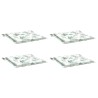 Coussins de chaise lot de 4 motif de feuilles 50x50x3 cm tissu 