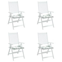 Coussins de chaise lot de 4 motif de feuilles 50x50x3 cm tissu 