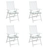 Coussins de chaise lot de 4 motif de feuilles 50x50x3 cm tissu 