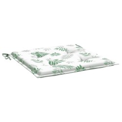 Coussins de chaise lot de 4 motif de feuilles 50x50x3 cm tissu 