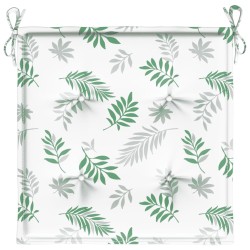 Coussins de chaise lot de 4 motif de feuilles 50x50x3 cm tissu 