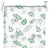 Coussins de chaise lot de 4 motif de feuilles 50x50x3 cm tissu 