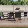 Ensemble à manger de jardin 5 pcs noir textilène et acier 