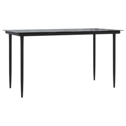 Ensemble à manger de jardin 5 pcs noir textilène et acier 