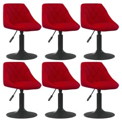 Chaises à manger pivotantes lot de 6 rouge bordeaux velours 