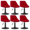 Chaises à manger pivotantes lot de 6 rouge bordeaux velours 