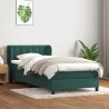 Sommier à lattes de lit et matelas vert foncé 100x220cm velours 