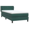 Sommier à lattes de lit et matelas vert foncé 100x220cm velours 